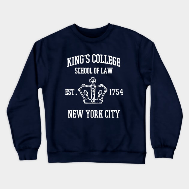 HAMILTON BROADWAY MUSICAL King's College School of Law Est. 1754 Greatest City in the World Crewneck Sweatshirt by YellowDogTees